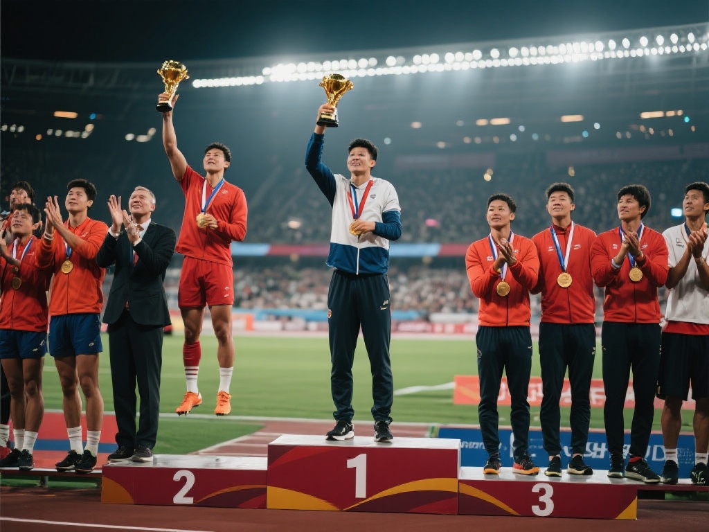 在每一个体育赛场上，冠军的荣光总是令人瞩目，那一刻